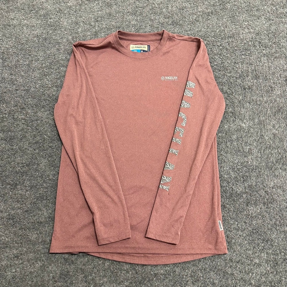 Magellan Shirt Womens XS Pink Fish Gear Boyfriend Fit Moisture Wicking Long Slv